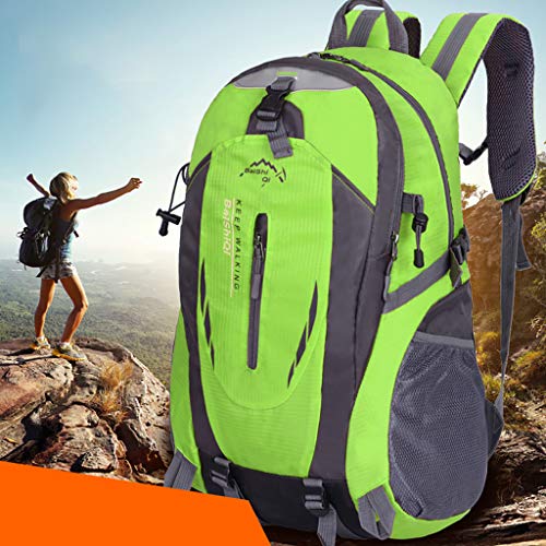 Haluoo Outdoor Sport Bacpack, Lightweight Durable Large Capacity Cycling Hiking Backpack Water Resistant Travel Rucksack Camping Mountaineering Climbing Dayback for Women Men Couples 60L (Green)