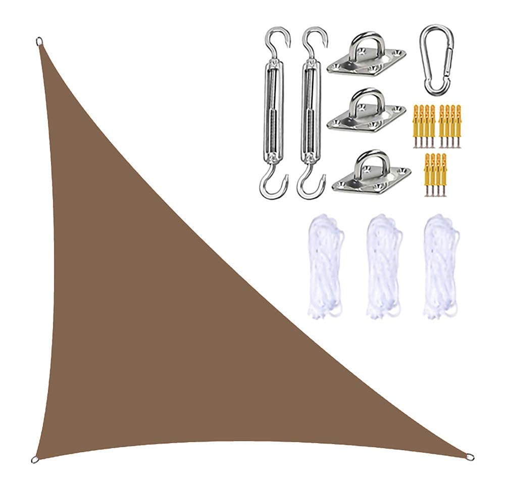 Trójkątny żagiel przeciwsłoneczny, parasol przeciwsłoneczny 13 x 13 x 19 stóp z zestawem osprzętu, 3 liny, wodoodporny, blokujący promieniowanie UV, parasol przeciwsłoneczny na patio