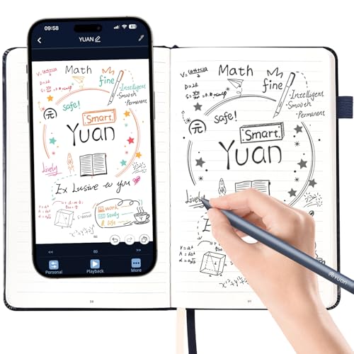 Smart Pen with Real Paper Notebook, Digital Pen for Note Taking, Smart Writing Set, Write on Real Paper with Digital Processing, Smart Digital Notebook as Christmas Gifts, Navy, Storing,Sharing Paper Notes via APP for Android/iOS