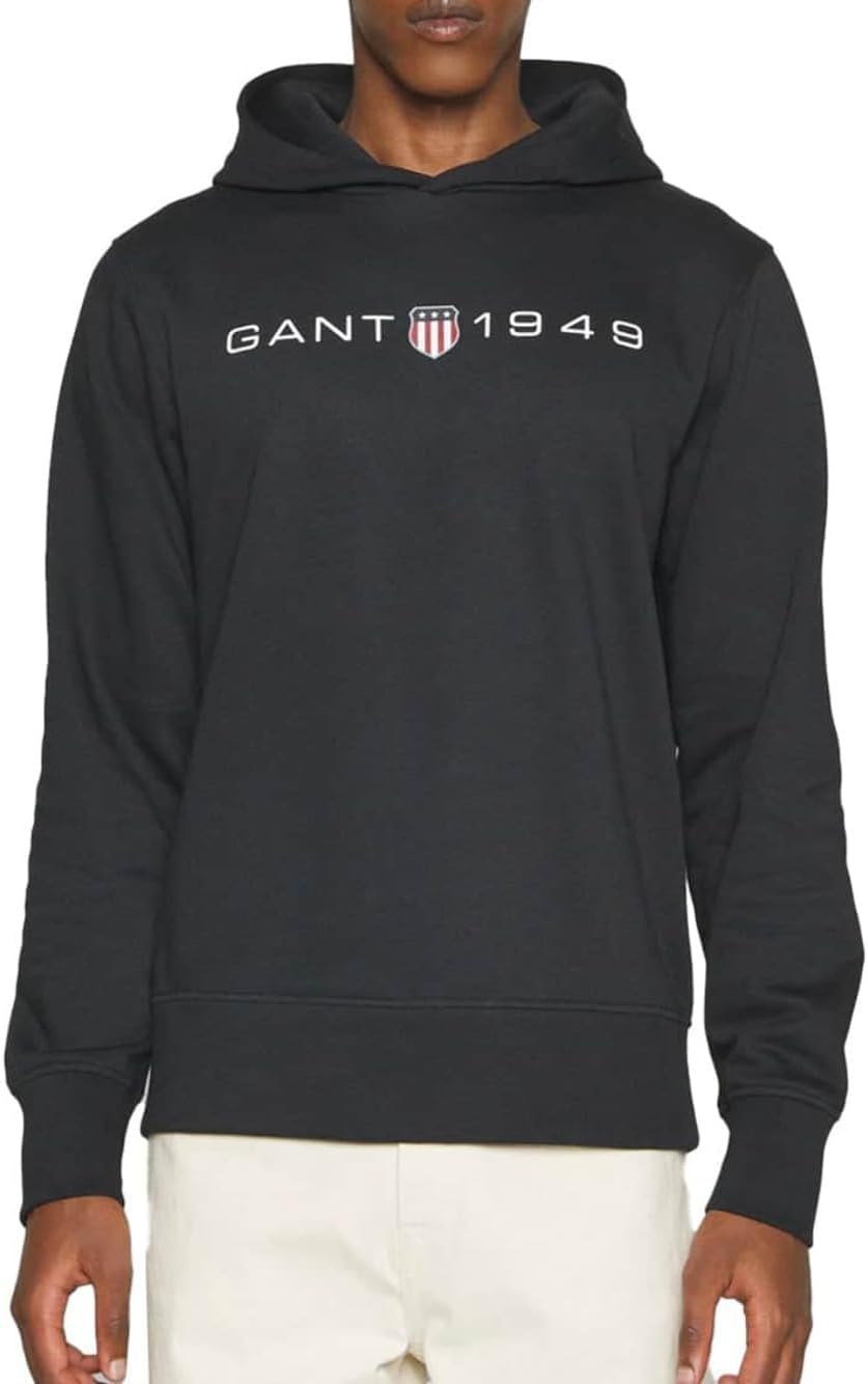 Sudadera Gant Hombre Sudadera Azul Marino Con Capucha Y Logo De