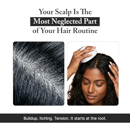 Image of Nimzo Silicone Scalp Massager Shampoo Brush | Hair Massager for Hair Growth, Dandruff Removal, Blood Circulation | Exfoliate (Black & White)