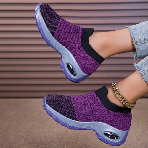 Image of Non Slip Work Shoes Women, Slip On Sneakers Women,Work Shoes Walking Gym Nurse Mesh Casual Fashion Sneakers Comfort Breathable Lightweight