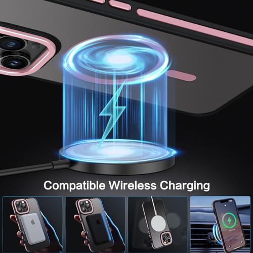 Coque iPhone 13 Pro Max MagSafe rose mate antichoc - 5