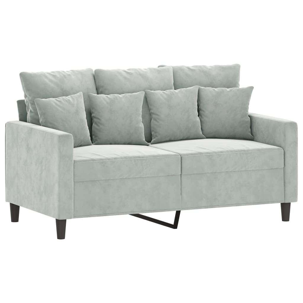 Juego de 2 sofás de terciopelo gris claro, estructura de metal resistente, 138/158 cm de ancho, cómoda experiencia de asiento con cojín, para salón, dormitorio, oficina