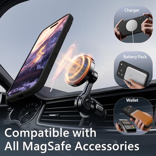 Image of FireNova Magnetic for iPhone 17 Pro Max Case, Compatible with MagSafe, [Integrated Silicone Camera Control Button] [Camera Protection] Anti-Scratch Microfiber Lining Phone Case, 6.9 inch, Black