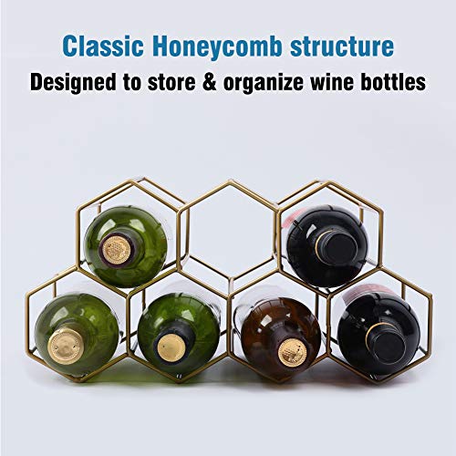 Snapklik.com : Urban Deco Small Gold Wine Rack 9 Bottle Holder