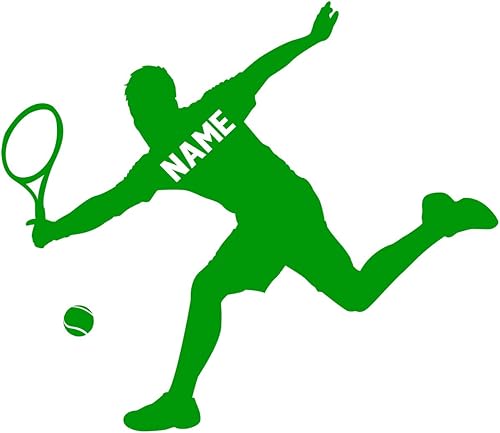 Miniatura 7 de VWAQ Calcomanía de pared de jugador de tenis personalizada, calcomanía de pared deportiva con nombre personalizado para habitación de niños, CS24