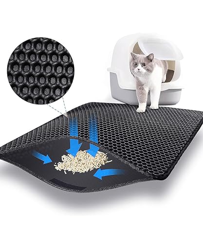 S2C Premium Cat Litter Mat XL - Waterproof EVA Foam Honeycomb Design Large Rectangle for Litter Trapping Durable & Easy to Clean