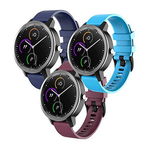 FunBand Correa para Garmin Vivoactive 3, 20mm Reemplazo de Banda de Silicona Deportiva Pulsera para 20mm Universal Strap/Samsung Gear Sport/Gear S2 Classic/Galaxy Watch 42mm/Galaxy Watch Active