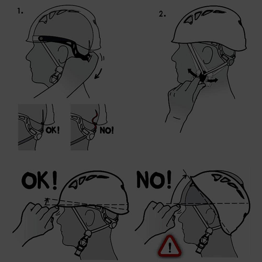 POENVFPO Casco de Seguridad Ajustable para Alta Resistencia para la Escalada de Montañismo con Bloque de Barbilla para la Investigación de Cuevas, Protección de la Cabeza Resistente Al Desgaste