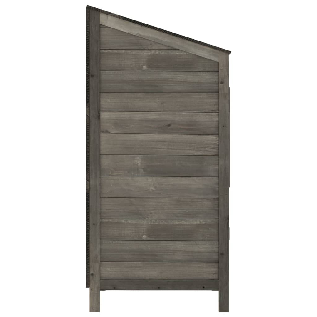 Caseta para herramientas de cortacésped y bicicleta, 55 x 52 x 112 cm, de madera maciza de abeto, con soporte de pared, para organizar y almacenar el jardín