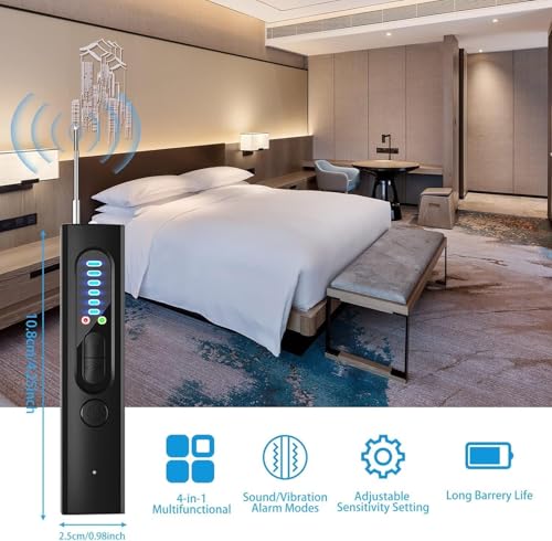 Image of Luteti Hidden Camera Detectors, Bug Spy Camera Finder, Infrared RF GPS Tracker Listening Devices Anti-Spy Detector with Viewfinder, 6 Modes & 5 Levels Sensitivity for Travel Hotel Office Bathroom