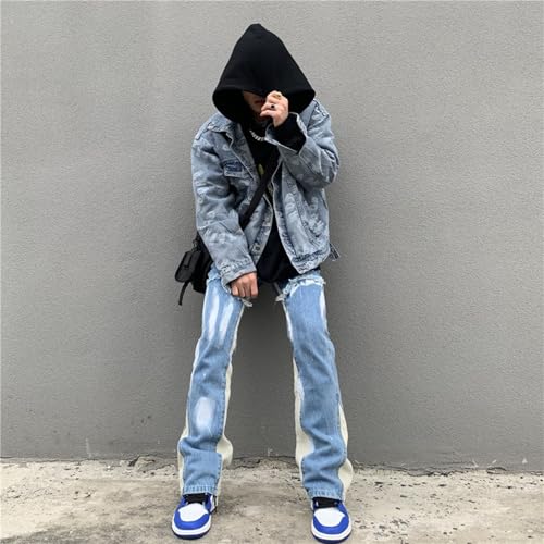 Baggy Jeans Men Washed Distressed Y2k Denim Pants Splatter Paint Graffiti Streetwear for Skater Jeans Flare3