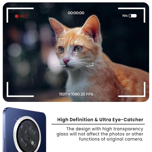 Image of FIRST MART Silver Camera Ring Guard Protector for Oppo F31 Pro Plus | Tempered Glass with Metal Alloy Rings, HD Clear, Scratch Resistant, Case-Friendly | Pack of 1