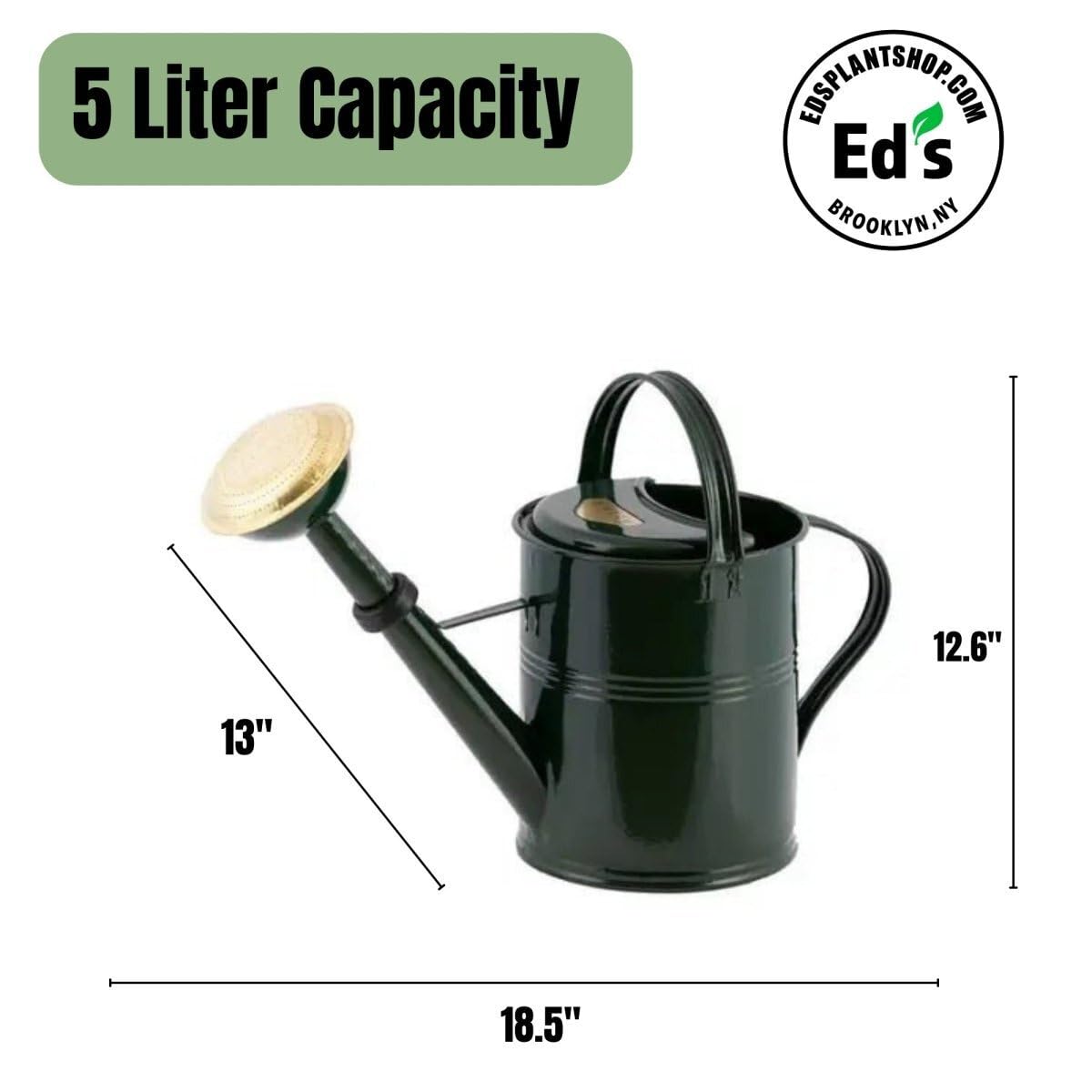 PLINT 5L Watering Can - Modern Style Watering Pot for Indoor and Outdoor House Plants - Coloured Galvanised Powder Coated Steel - Metal Design With Narrow Spout And High Handle -Winter white