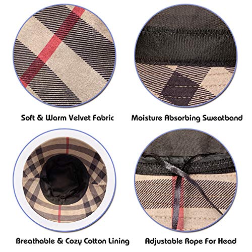 Docila Bucket Hat For Women Stylish Plaid Sun Protection Hats Foldable Checks Fisherman Cap Casual Sombrero De Copa Femme Fashionable Bob Visor Hat (Beigekhaki) #TOP3