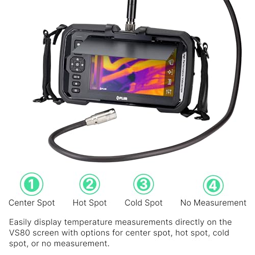 Image of FLIR VS80 Thermal Videoscope Kit with IR Probe (160x120 Resolution), 19mm x 1m Long | Thermal IR probe, VS80 display, metal case, neck /hand straps, audio headset, image and video capture