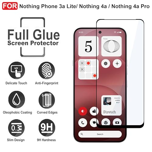 Image of CEDO Tempered Glass for Nothing Phone 3a Lite / Nothing Phone 4a / Nothing Phone 4a Pro | Screen Protector Full HD Quality Tempered Glass Anti-Scratch Edge to Edge Coverage with Easy Installation Kit (Black)