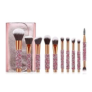 10 Piece Set Of Makeup Brush Set, The Latest Luxury Diamond Inlaid Eye Makeup Brush Professional Foundation Concealer Eye Shadow Makeup Tools