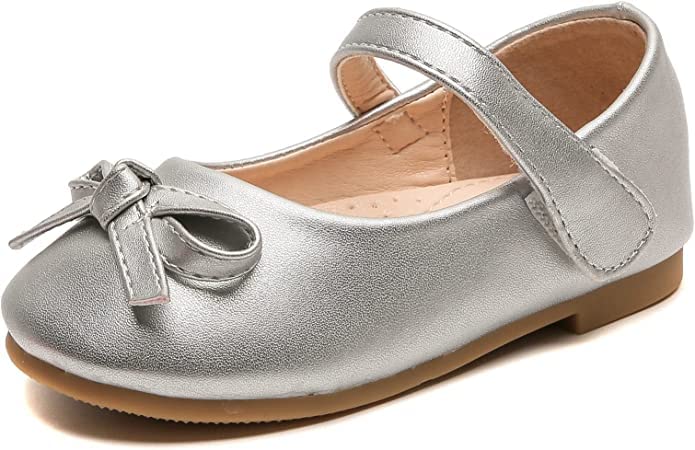 Girl's Dress Shoes Cute Bow Mary Jane Ballet Flats School Shoes for Toddler/Little Kid/Big Kid3