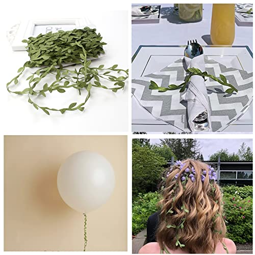 66 Ft Artificial Vines,Green Leaf Gift Wrapping Trim Ribbon,Eucalyptus Leaves Garland Wreath Accessory Diy Craft Party Wedding Home Decoration #TOP3