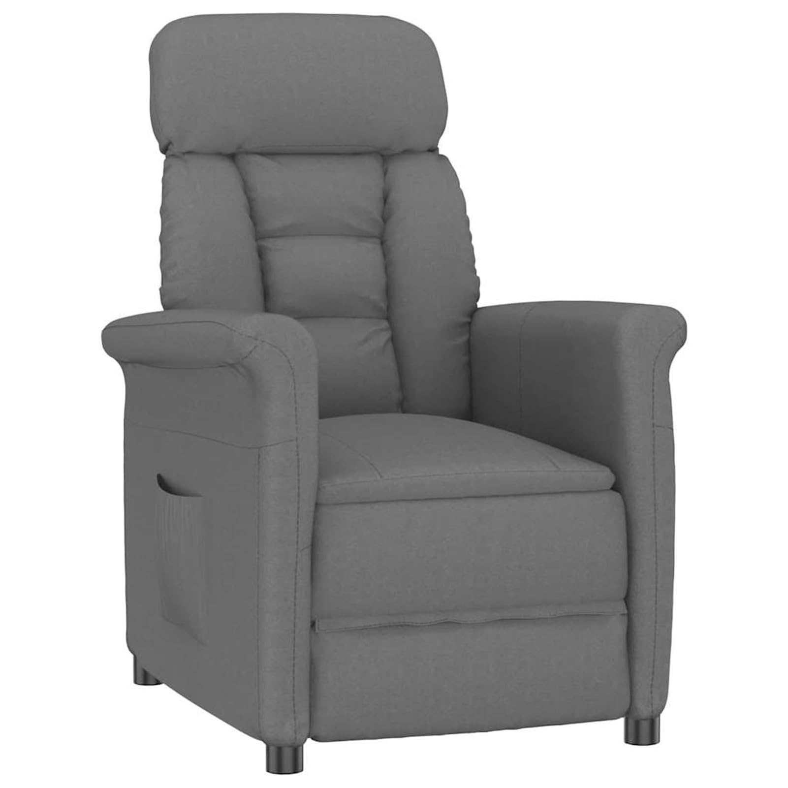 Fotel ciemnoszary, z mikrofibry, ergonomiczny z regulowanym oparciem, 96,5 x 70,5 x 95 cm, idealny do relaksującego siedzenia
