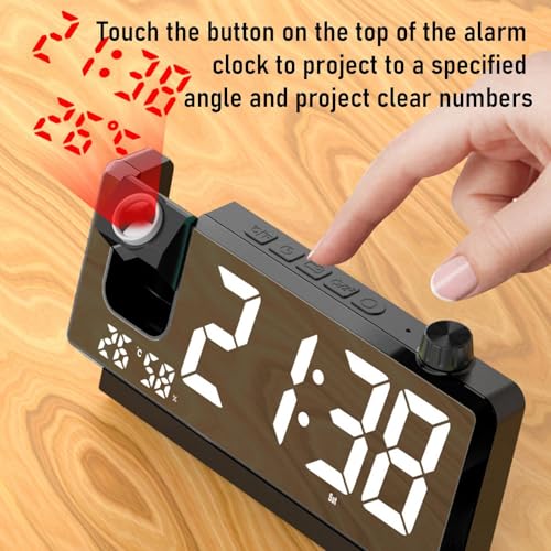 Reloj de proyección de Dormitorio con Alarma y Pantalla LED para Noches Cómodas 6