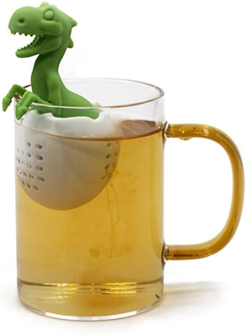 Leikance Dinosaur Shaped Tea Infuser, Silicone, Green