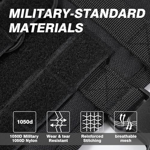 Yungaspy YUNGASPY-511 No Pull Tactical Dog Harness For Large Dogs, Escape Proof Molle Dog Vest Harness And Leash Set thumb #3