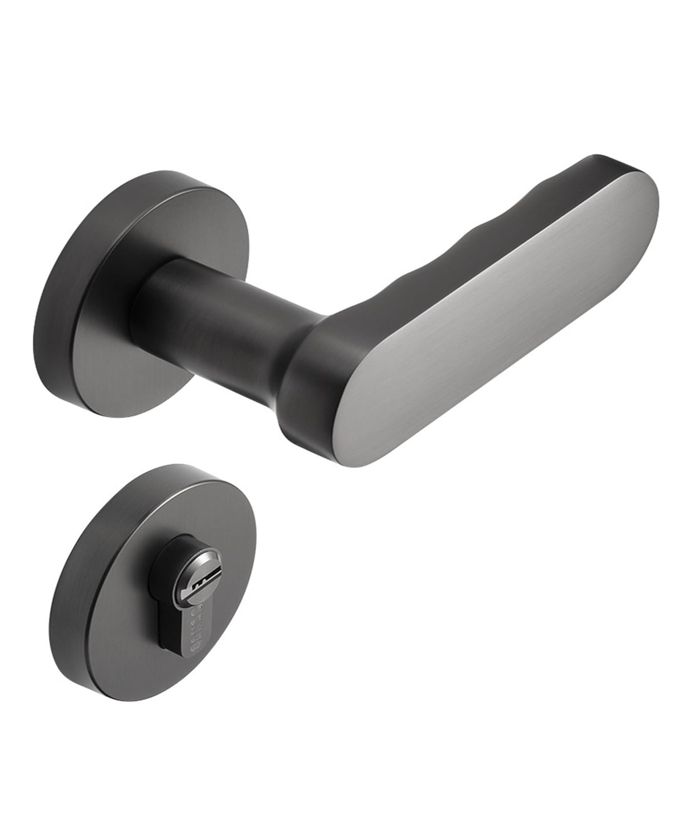 NYRXRYTCA Lock Door Lock Indoor Bedroom Silent Door Lock Nordic Black Gray Magnetic Split Lock Home Bathroom Door Handle(Silent lock body)