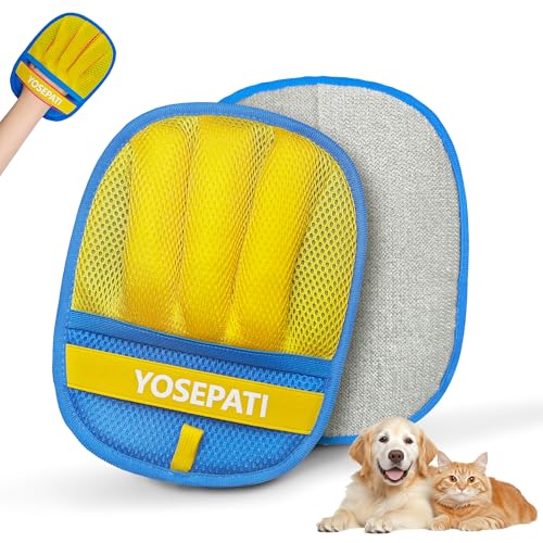 YOSEPATI Guantes Removedores Pelo Mascotas, para Quitar el Pelo de Perros y Gatos, Quitapelos para Mascotas, Sofá, Alfombras, Ropa y Asientos de Coche, Guante quitapelos de 5 Dedos para Mascotas