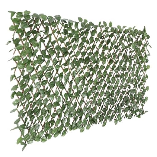 TANG Sunshades Depot 15" x 48" Single Side Artificial Faux Ivy Privacy Fence Screen with Expand Retractable Panel Leaf Vine Decoration Panel