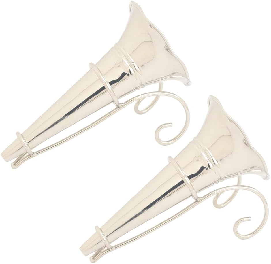 Nickel 7" Mussie on Holder - Set of 2 Mussies & 2 Holders