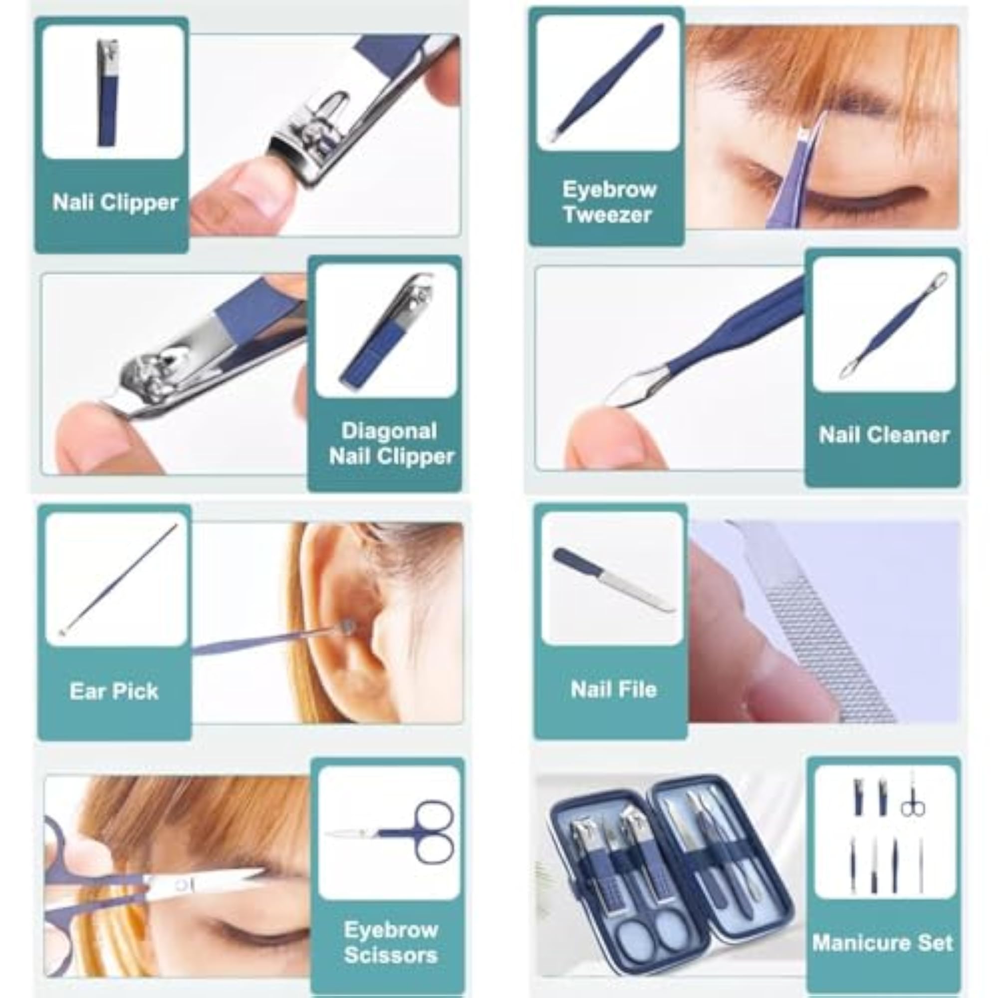 7 in 1 Stainless Steel Professional Manicure Pedicure Care Kit