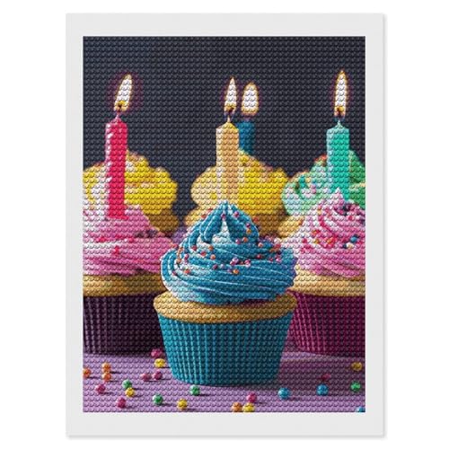 Peinture diamant cupcake d'anniversaire loisir créatif salon