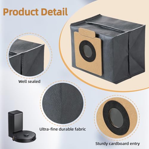 Image of 8 Pack Dust Bags for Eufy X10 Pro Omni & X8 Pro with Self-Empty Station Robot Vacuum Cleaner Bags, Robot Replacement Bag Accessories Part,Large Capacity