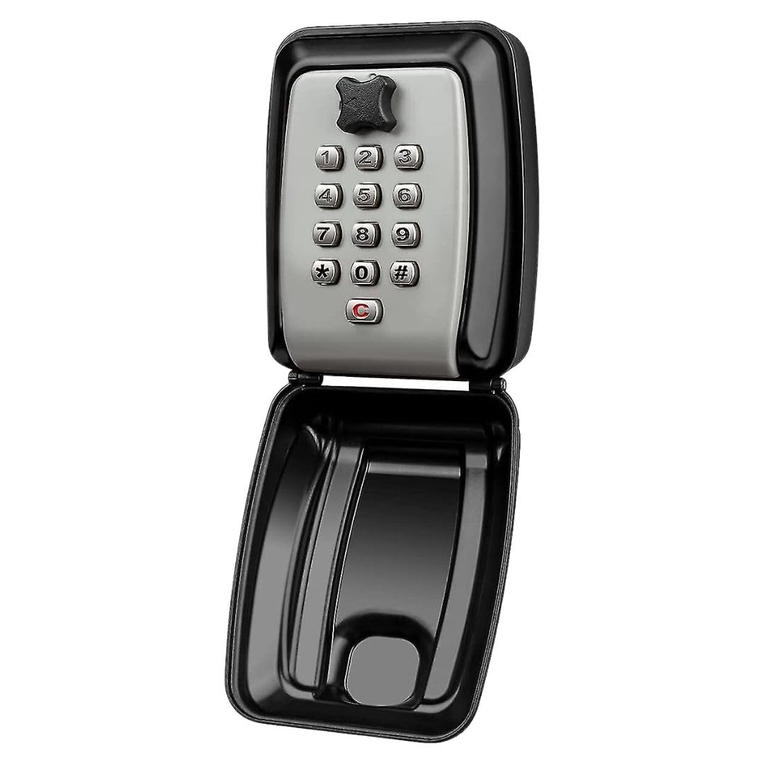 Wall Mounted Lock Box – Punch Button Key Lock Box for House Keys – Numeric Combination Lock Box for Outside, Indoor, Garage – Heavy-Duty Steel Small Lock Box for Keys, Fobs, Cards