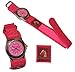 Produktbild alles-meine.de GmbH Kinderuhr - Pferd - mit Klettband/Stoff Armband - pink rosa - Uhr Kinder Armbanduhr Tier Tiere Pferde Analog/Pferdeuhr