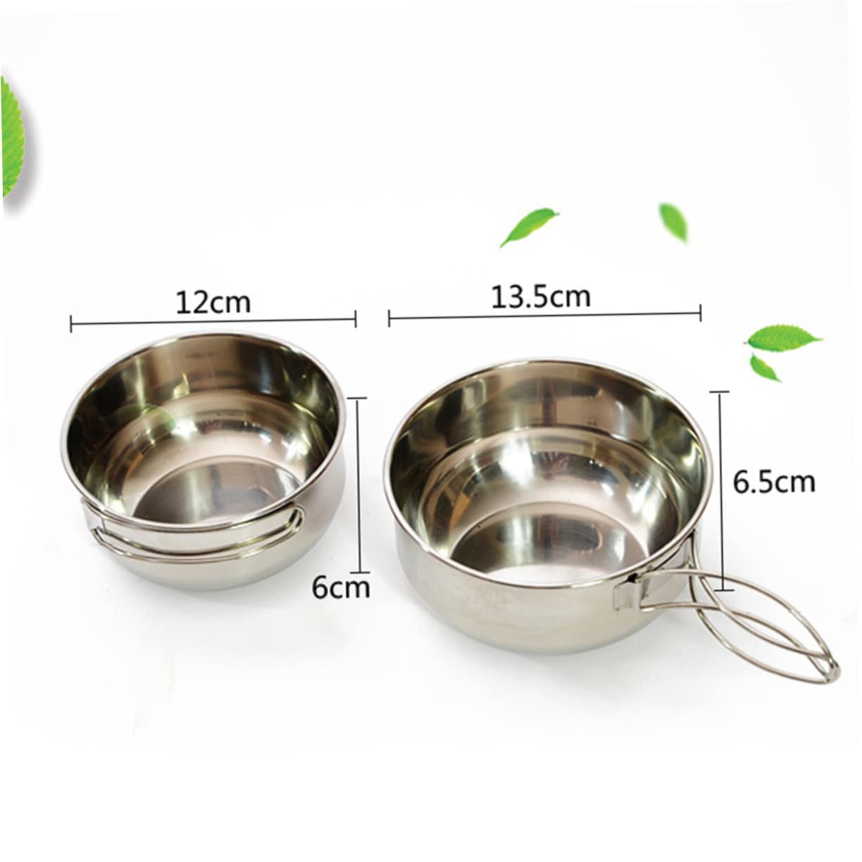 Sosoport 1set Folding Bowl Stainless Steel Cutlery for Camping Hiking and Picnics Space-Saving Design Storage Bag Health- Material Tableware for Outdoor Adventures