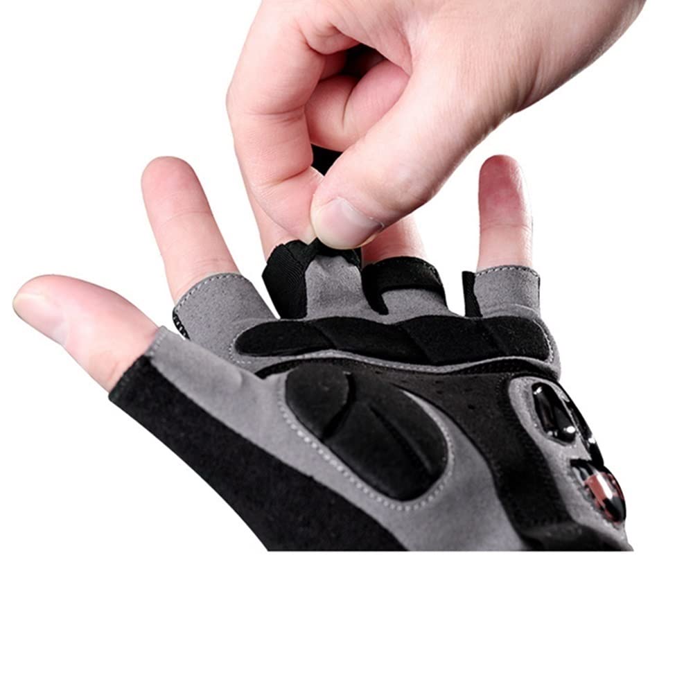 Guanti da Ciclismo Guanti da Mountain Bike da Uomo Guanti Mezze Dita Guanti Sportivi da Esterno Senza Dita Traspiranti Grigio (Color : Gray, Size : XXL)