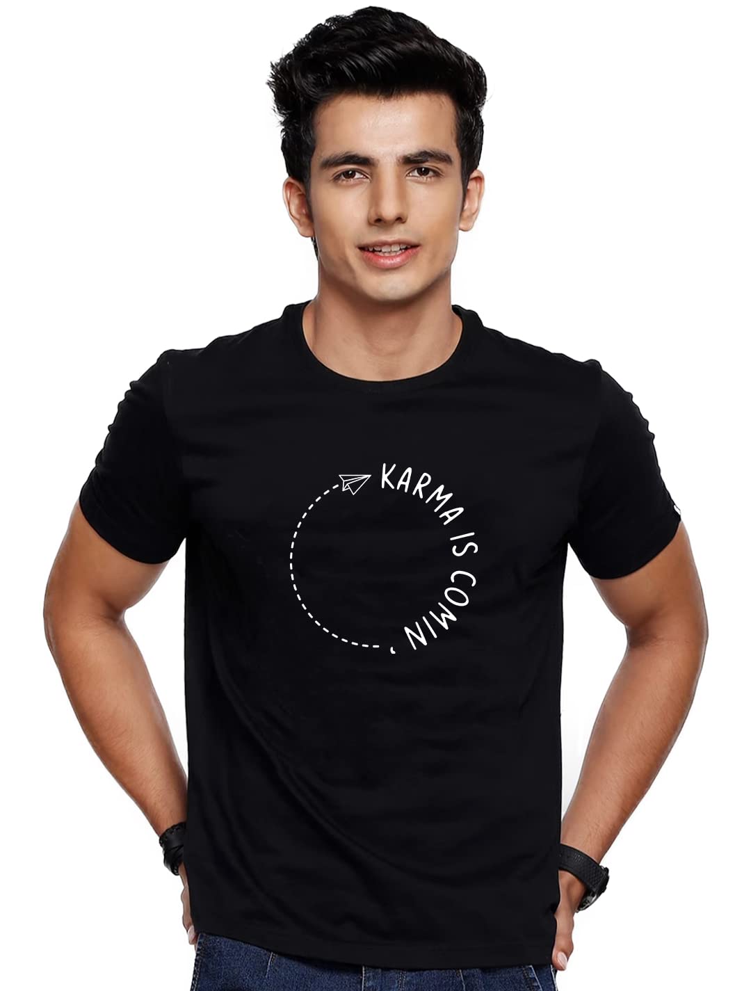 Darkbuck® Anime T Shirt for Men and Women Regular Fit Karma Pure Cotton Unisex T-Shirt