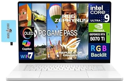 ASUS ROG Zephyrus G16 AI Gaming Laptop 16.0" 240Hz WQXGA OLED Display (Intel Ultra 9-285H, GeForce RTX™ 5070 Ti 12GB, 32GB LPDDR5X, 2TB SSD, RGB KB, Thunderbolt 4, WiFi 7, Win 11 Pro) w/DKZ USB Hub