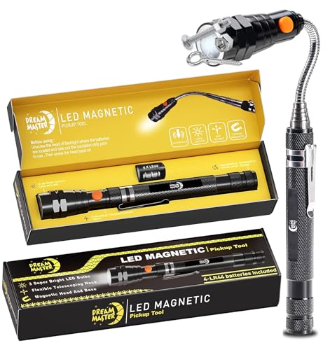 Magnetic Pickup Tool Gifts for Men, Telescoping Magnet Flashlight, Gifts
