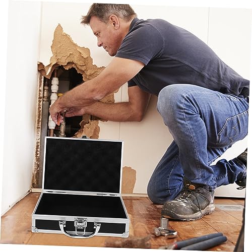 Boîte à outils en alliage d'aluminium noire compacte pour le rangement d'instruments de mesure