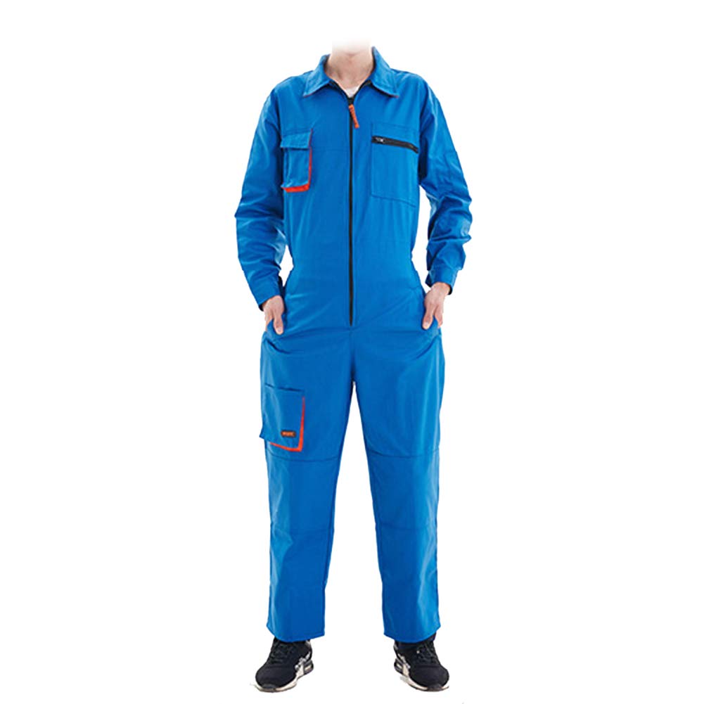 Latzhose, Latzhose Herren, 85% Polyester 15% Baumwolle Staubdicht Verschleißfest Schmutzabweisend Geeignet Für Verschiedene Branchen,Blau,XXL