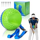Orvane Golf Training Aid Ball – Forearm Connection Swing Trainer for Consistent, Precise Swings | Fix Slicing, Scooping & Chicken-Wing, Soft Memory Foam，Adjustable Lanyard (M, Blue/Green)