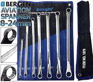 US. PRO by Bergen 7pc Aviation Double Ended Extra Long Ring Spanner Set 8 to 24mm Bergen (Bergen Fully rebranding to US. PRO)