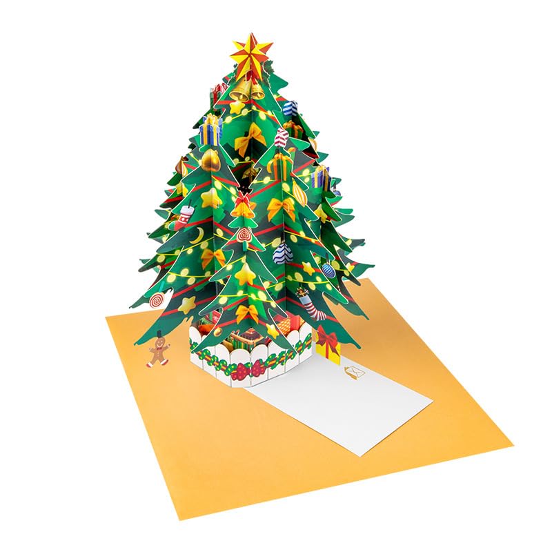 Fassory 3D Pop up Decorative Christmas Card, Handmade Christmas Tree Card (Christmas Tree), Multicolor - Image 2