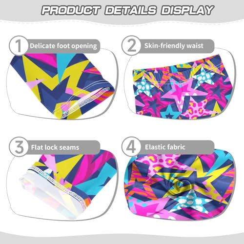 Abstract Star Girls Leggings,Workout Leggings for Girls Toddler Athletic Legging Size for 3-10T3