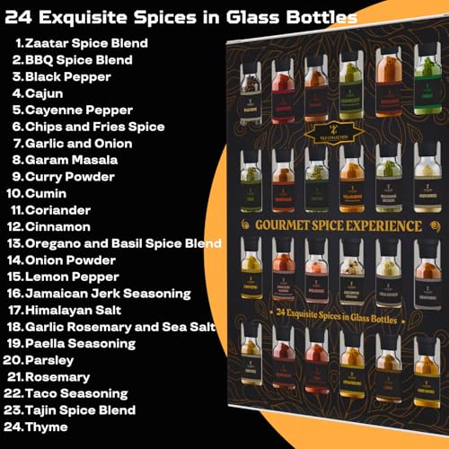 Muttertags-Gewürz-Geschenk-Set – 24 Gourmet-Gewürze zum Kochen, Grillen, Reiben, gemischte Gewürze, Kräuter, Gewürze und Gewürze, Allzweck-Würze, Kochgeschenke für Männer, Frauen, Geburtstag,